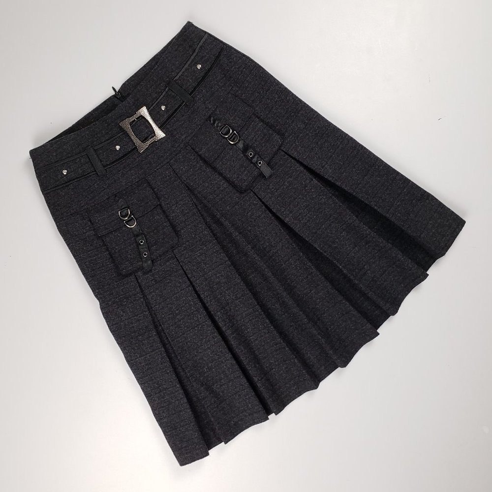 Quianjiame Grey Pleated Skirt Size S